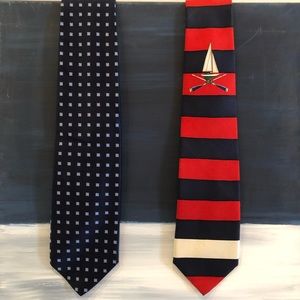 Clasdic Stule Set of 2 Brooks Brothers Navy Blue Silk Ties